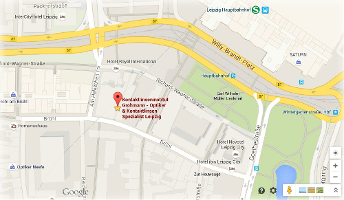 Google Maps zum Kontaktlinseninstitut Grohmann Leipzig